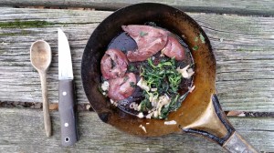 Wild Foraged Autumn Meal, Venison, Nettle, Leek