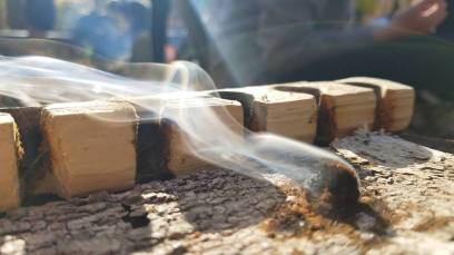 Bow Drill Friction Fire Coal Photo