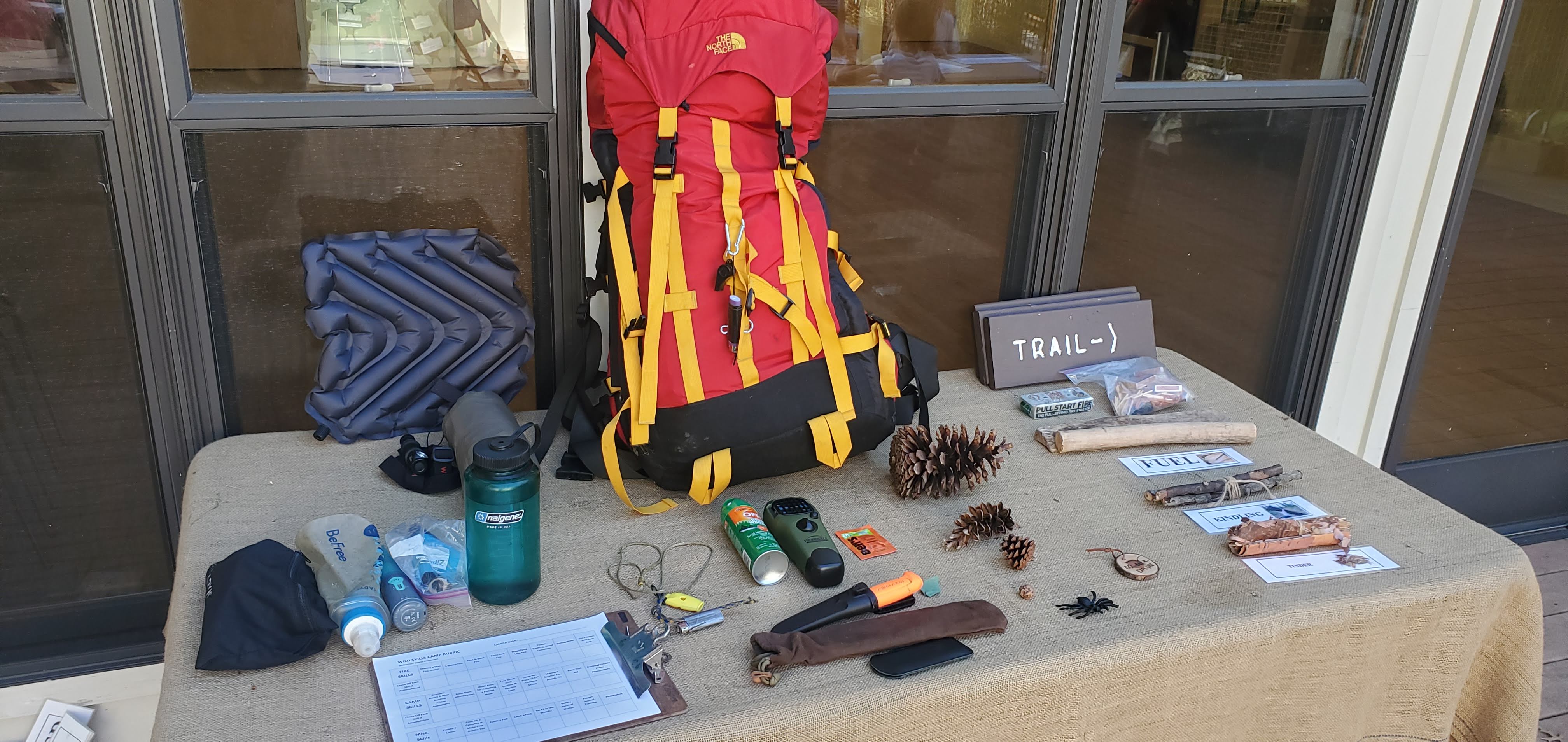 Exploring the contents of a backpack